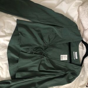 New dark green tie top.